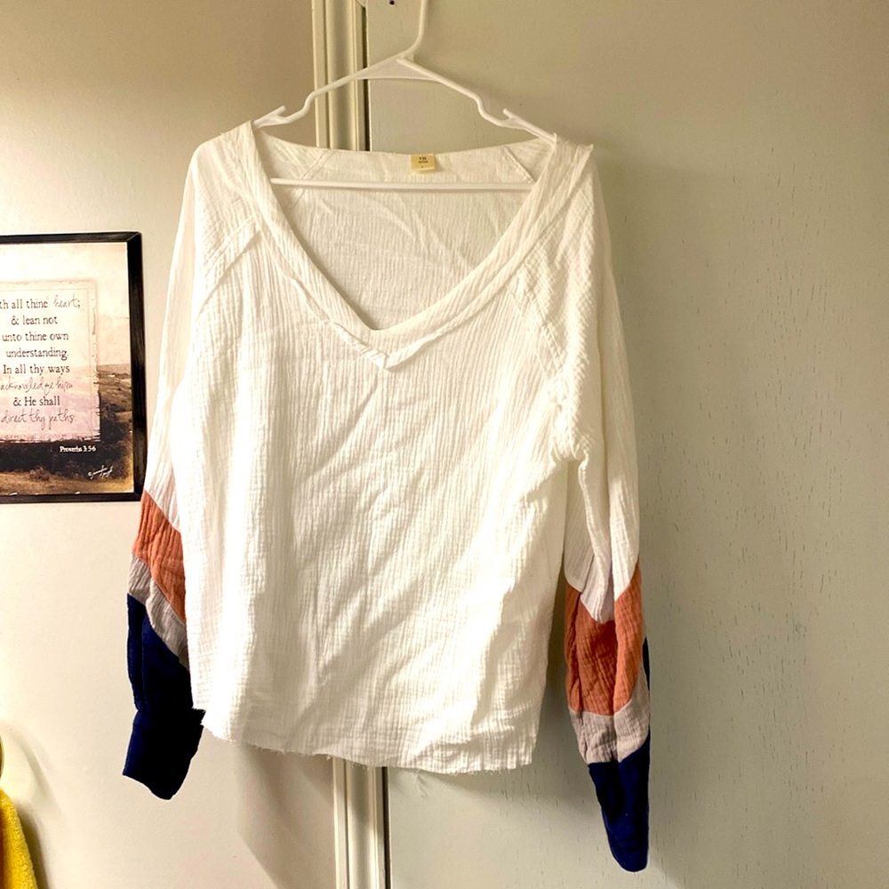 White Gauze V-neck